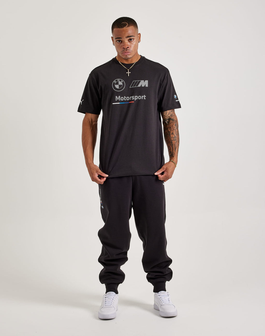 [629224-01] MENS PUMA BMW MOTORSPORTS ESSENTIALS LOGO STRIPE TEE