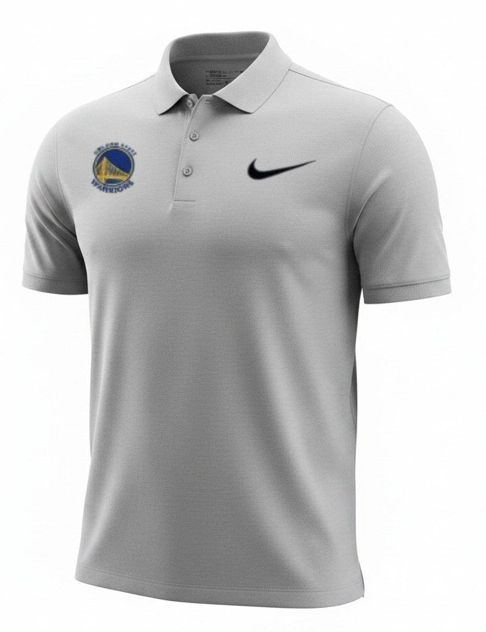[GM1004-WOLF] MENS NIKE NBA GS WARRIORS BREATHE HEATHER POLO WOLF GREY (GOLF)