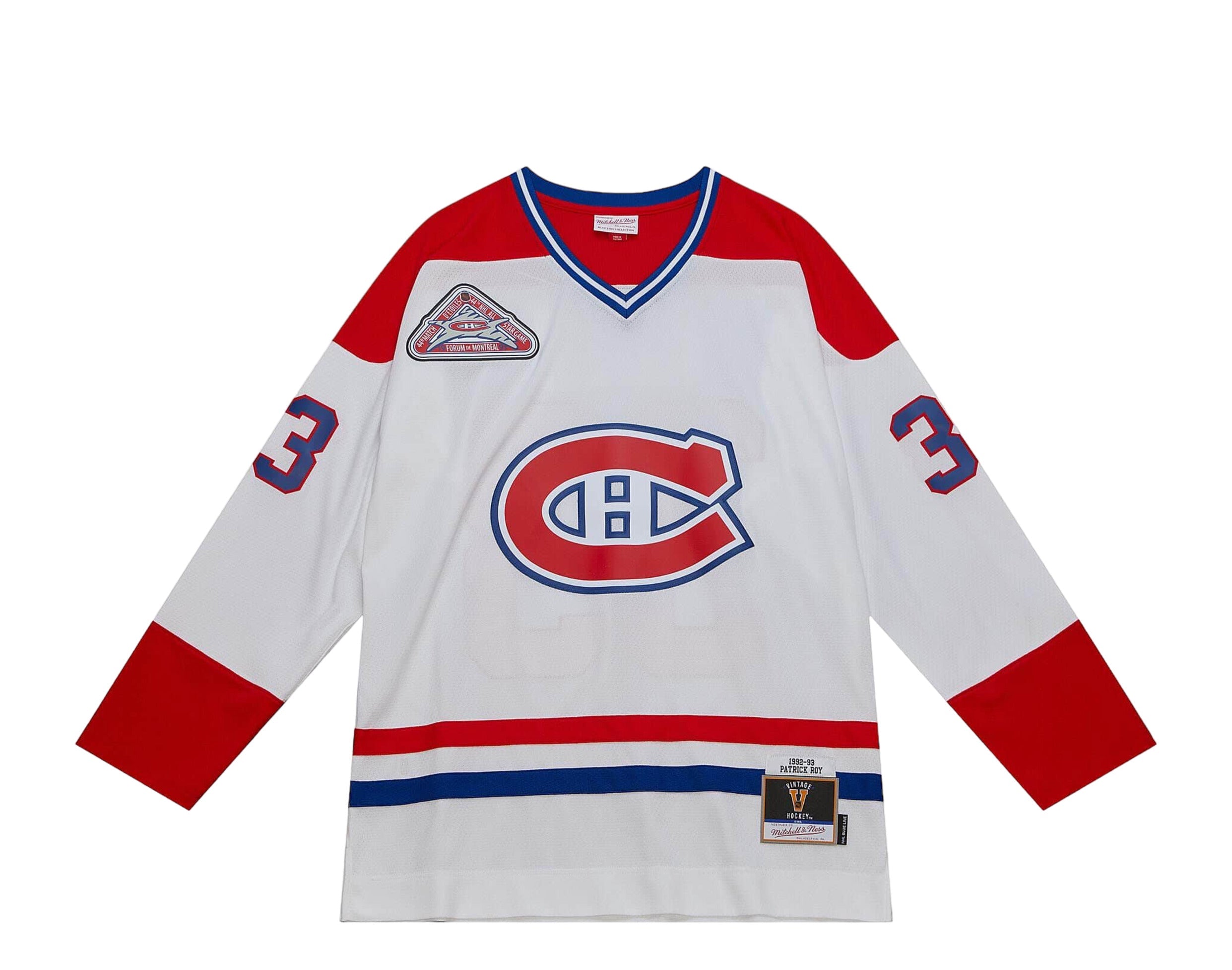 Mens Mitchell & Ness NHL WHITE JERSEY CANADIENS 1992 PATRICK ROY