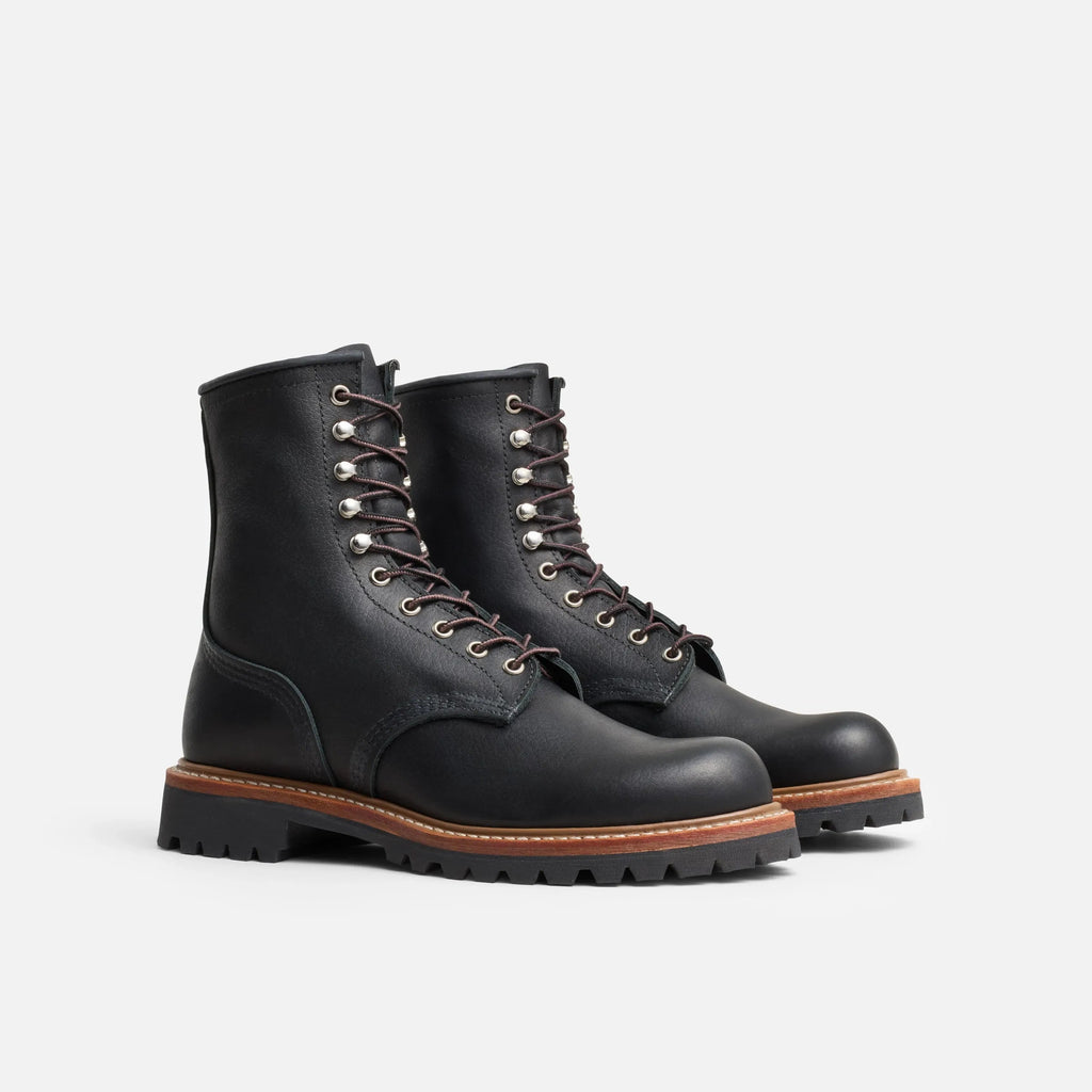 [4501] MENS RED WING LOGGER IN BLACK OIL SLICK LEATHER