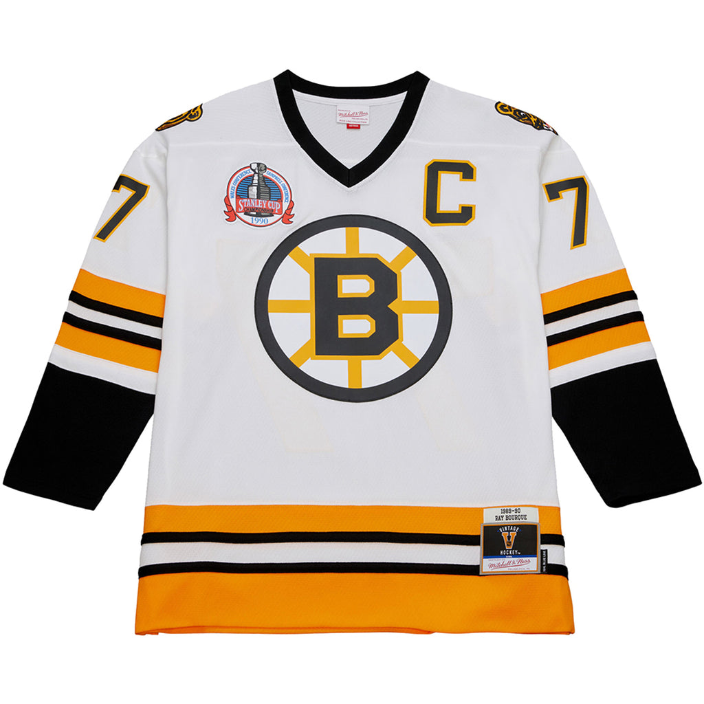 Mens Mitchell & Ness NHL WHITE JERSEY BRUINS 1989 RAY BOURQUE