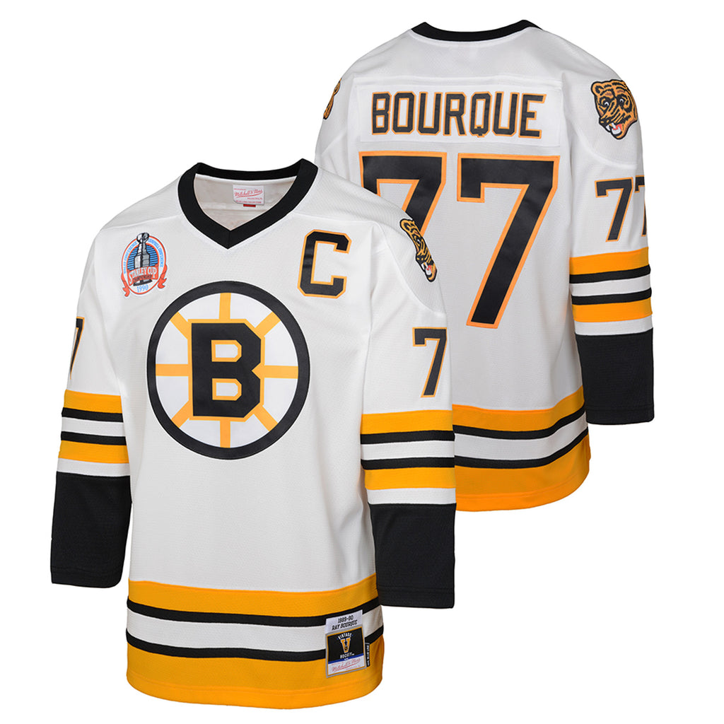 Mens Mitchell & Ness NHL WHITE JERSEY BRUINS 1989 RAY BOURQUE