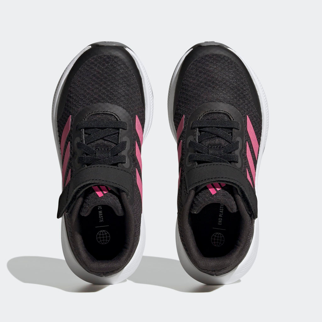 [HP5875] YOUTH ADIDAS RUNFALCON 3.0 ELASTIC LACE TOP STRAP 'CORE BLACK PULSE MAGENTA GREY SIX (GS)'