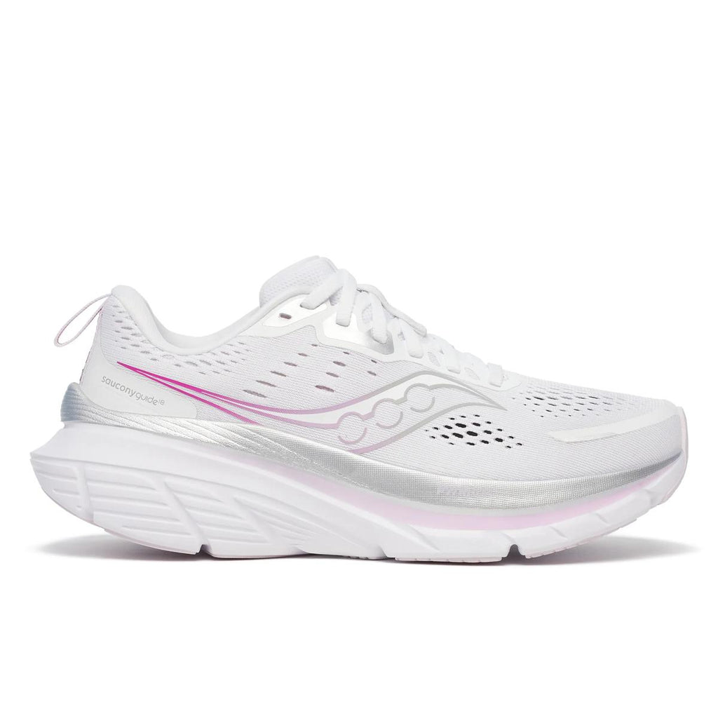 [S10998-160] WOMENS SAUCONY GUIDE 18 'WHITE/FUSCHIA'