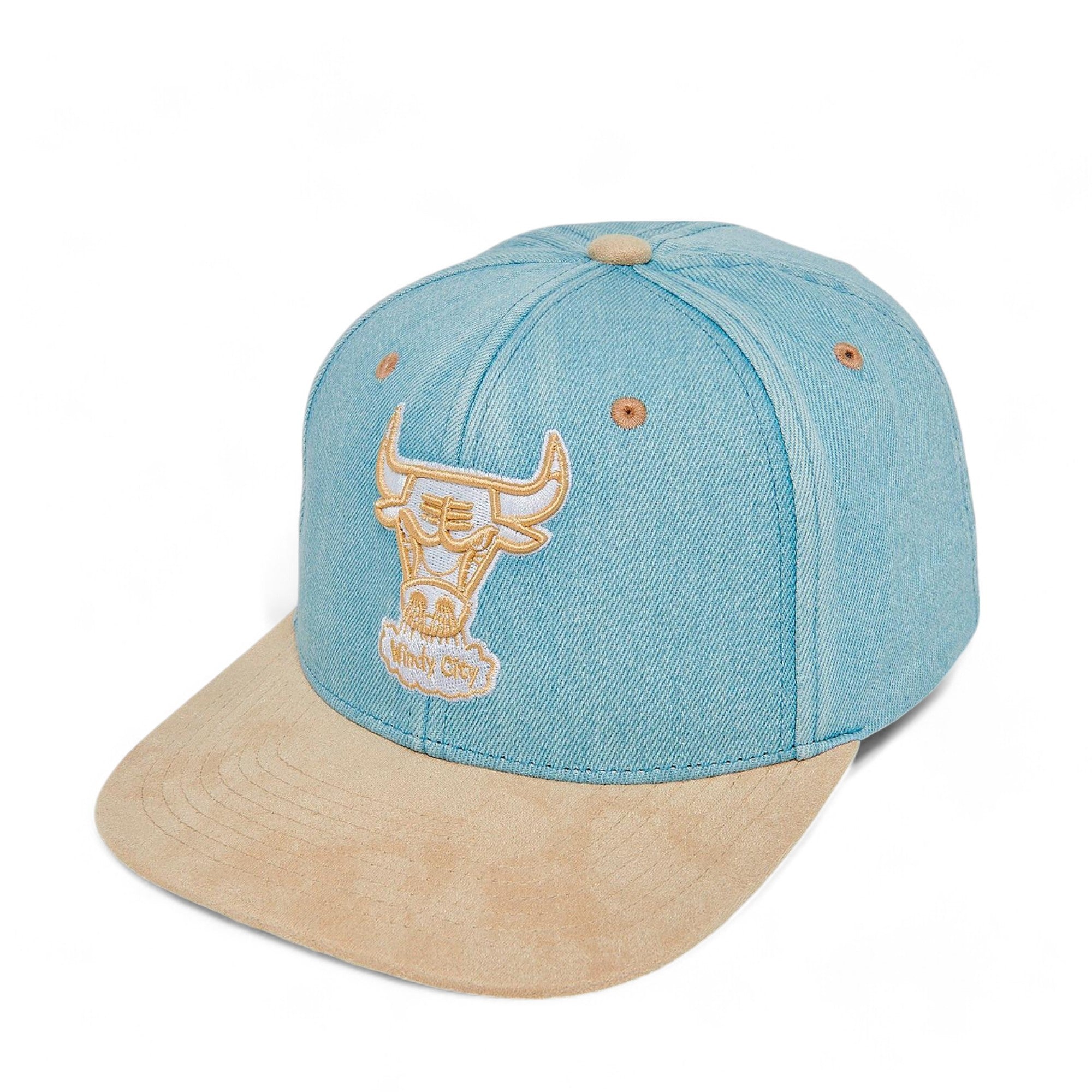 MENS MITCHELL & NESS NBA BLUE JEAN BABY SNAPBACK HWC BULLS - LIGHT BLUE