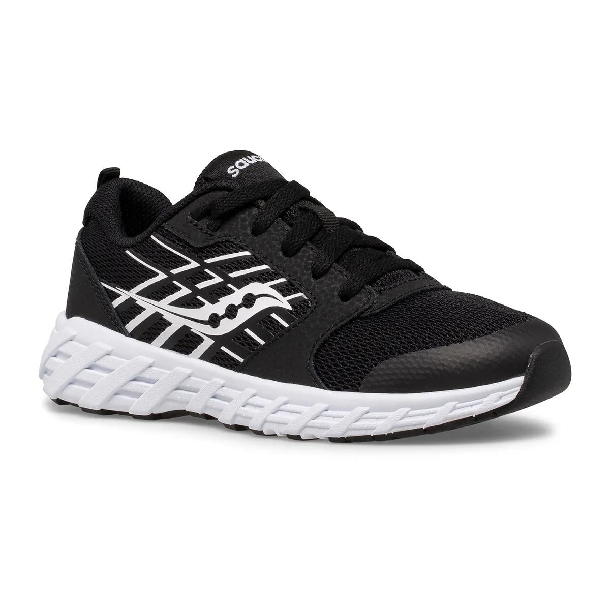 [SK265582-WIDE] PRESCHOOL SAUCONY WIND 2.0  'WIDE WIDTH' 'BLACK/WHITE'