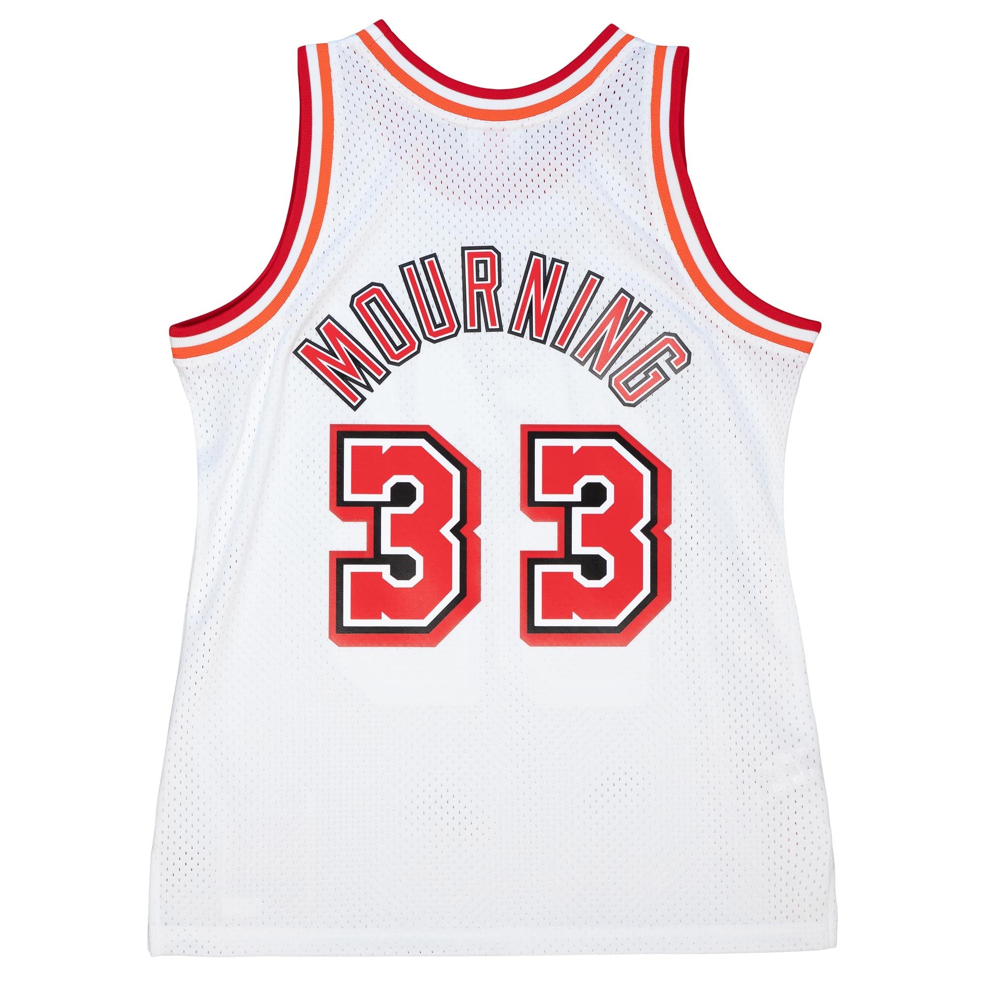 Mens Mitchell & Ness NBA WHITE JERSEY HEAT 1996 ALONZO MOURNING