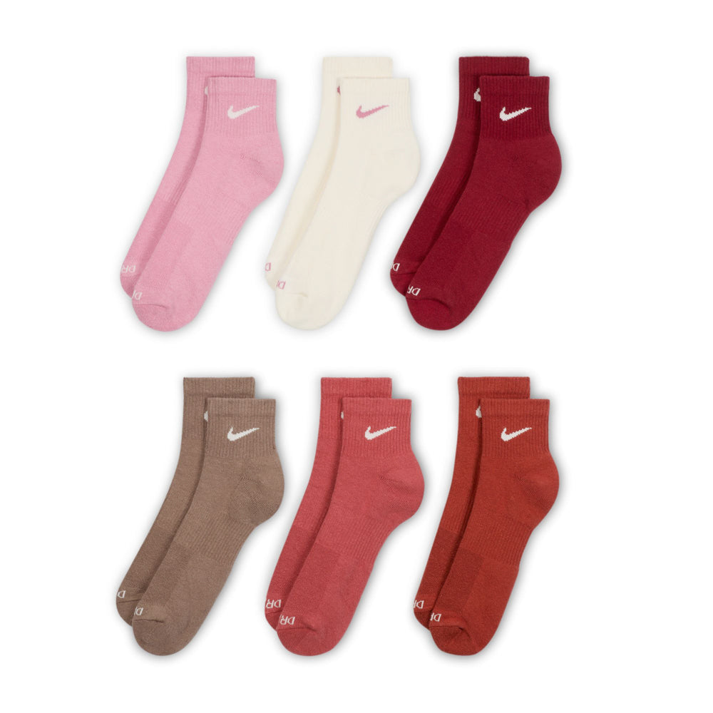 [SX6899-936] MENS NIKE 6 PACK DRI-FIT PLUS QUARTER SOCKS