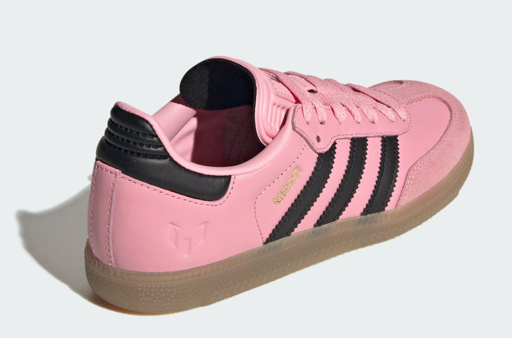 [JR0424] Grade School Adidas SAMBA INDOOR 'MESSI LIGHT PINK BLACK (GS)'