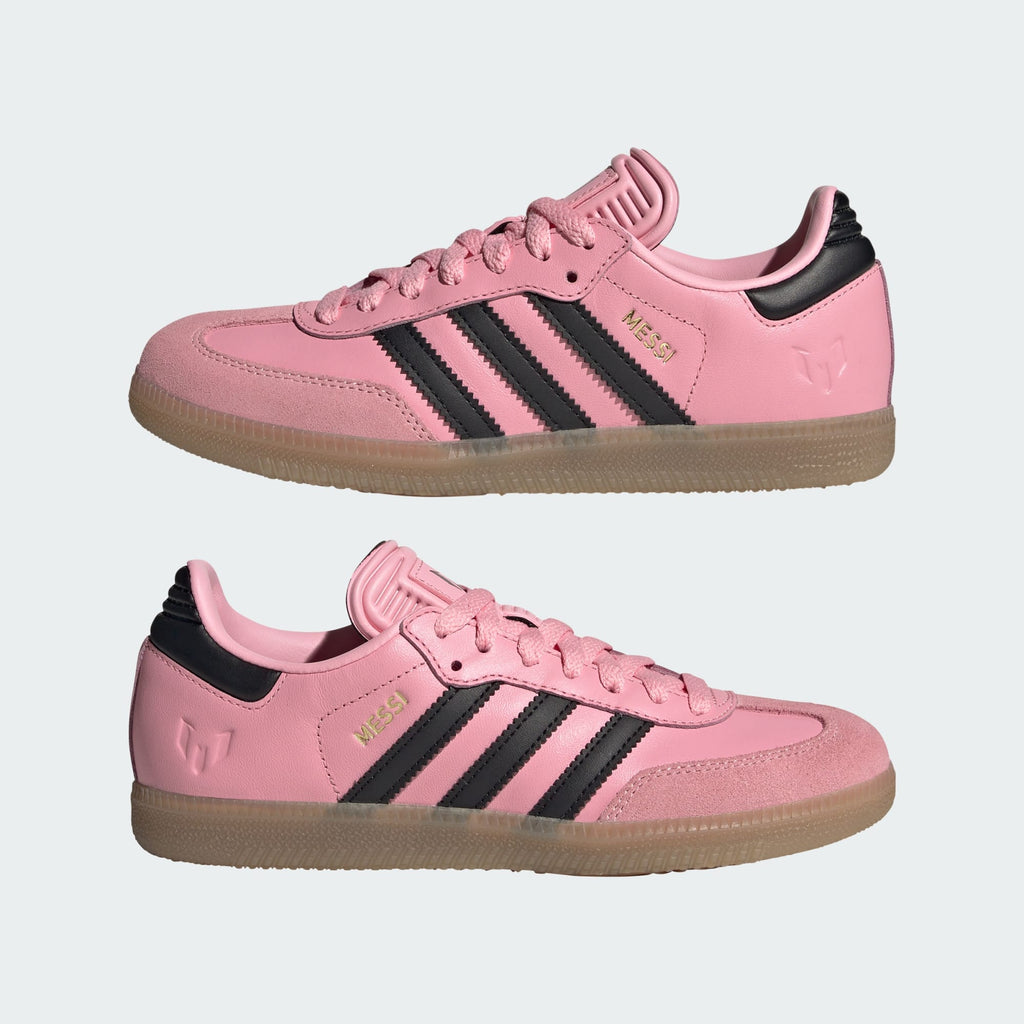 [JR0424] Grade School Adidas SAMBA INDOOR 'MESSI LIGHT PINK BLACK (GS)'