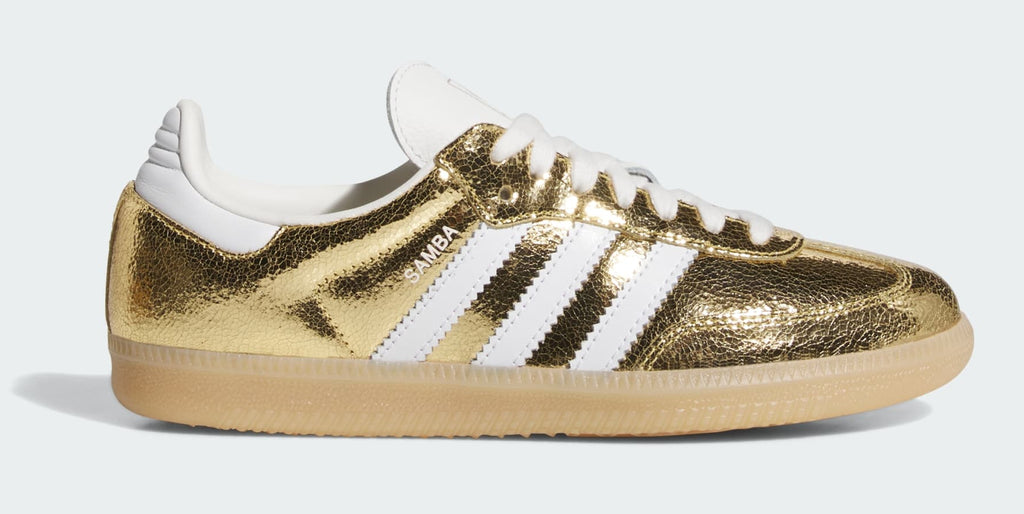 [KI5719] WOMENS ADIDAS SAMBA OG 'GOLD METALLIC CRACKED LEATHER'