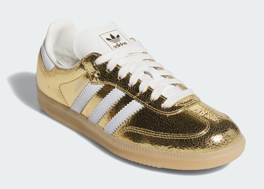 [KI5719] WOMENS ADIDAS SAMBA OG 'GOLD METALLIC CRACKED LEATHER'