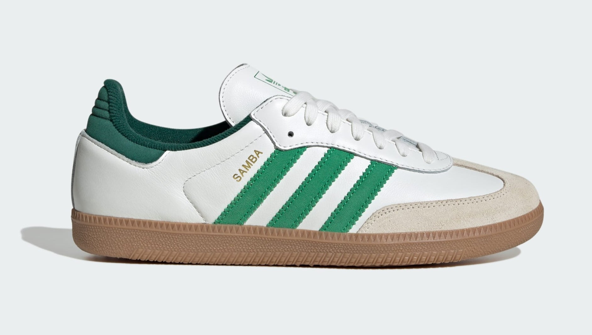 [JI3202] MENS ADIDAS SAMBA OG 'WHITE GREEN COLLEGIATE GREEN'