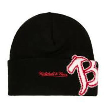 MENS MITCHELL & NESS MLB CRICKET KNIT COOP BRAVES - BLACK
