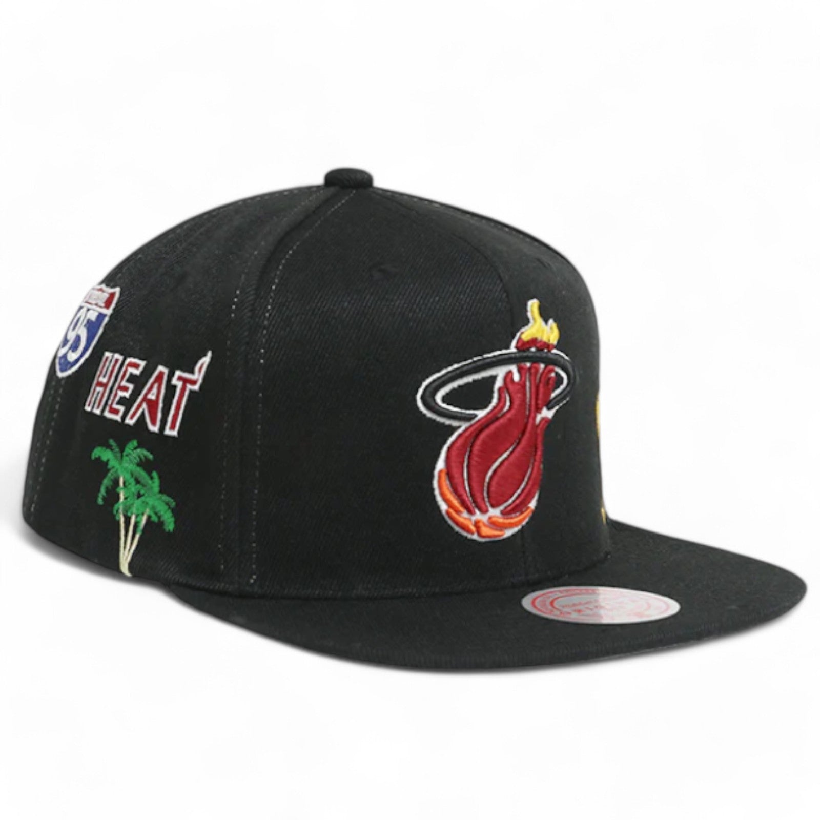 MENS MITCHELL & NESS NBA HYPERLOCAL SNAPBACK HWC HEAT - BLACK