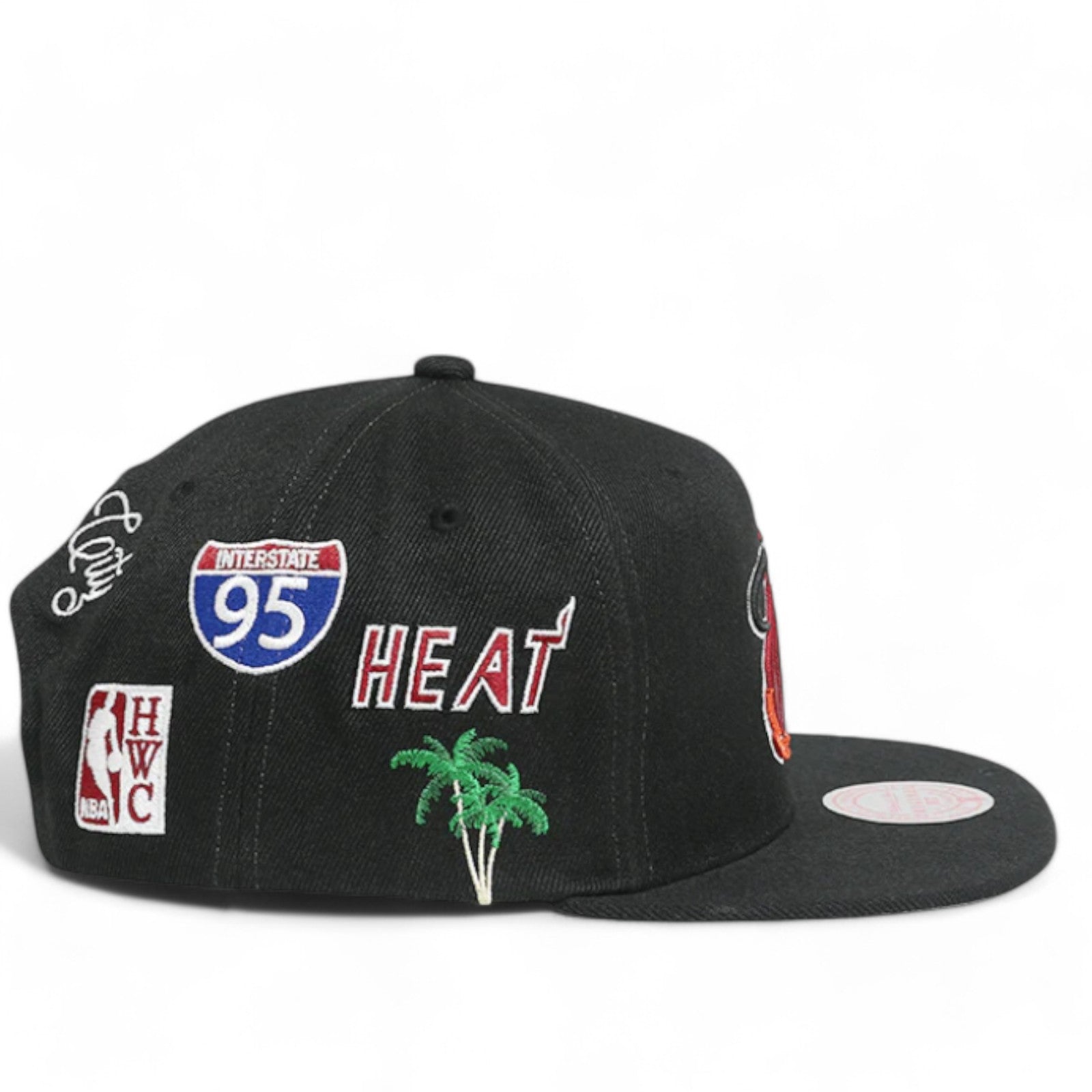 MENS MITCHELL & NESS NBA HYPERLOCAL SNAPBACK HWC HEAT - BLACK