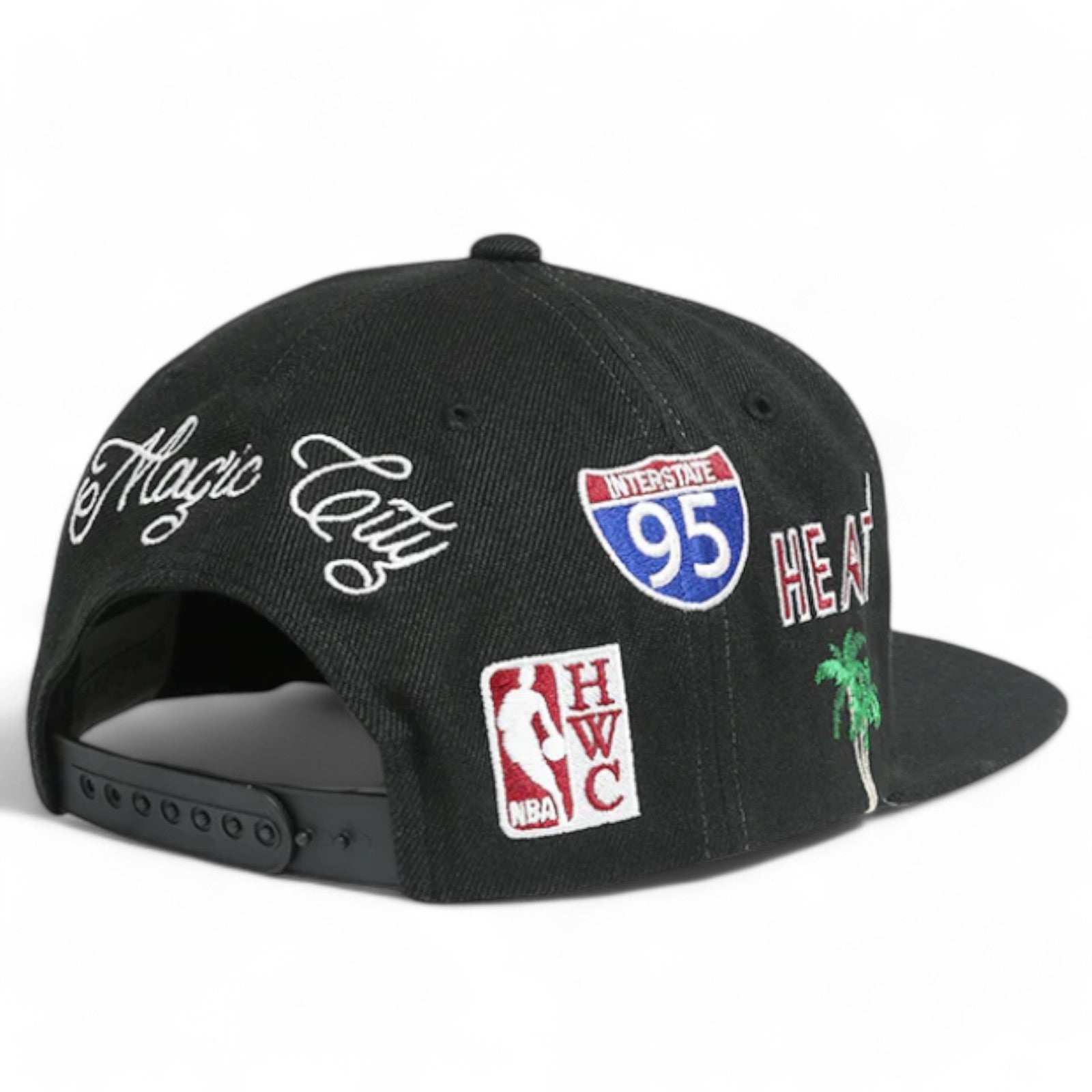 MENS MITCHELL & NESS NBA HYPERLOCAL SNAPBACK HWC HEAT - BLACK
