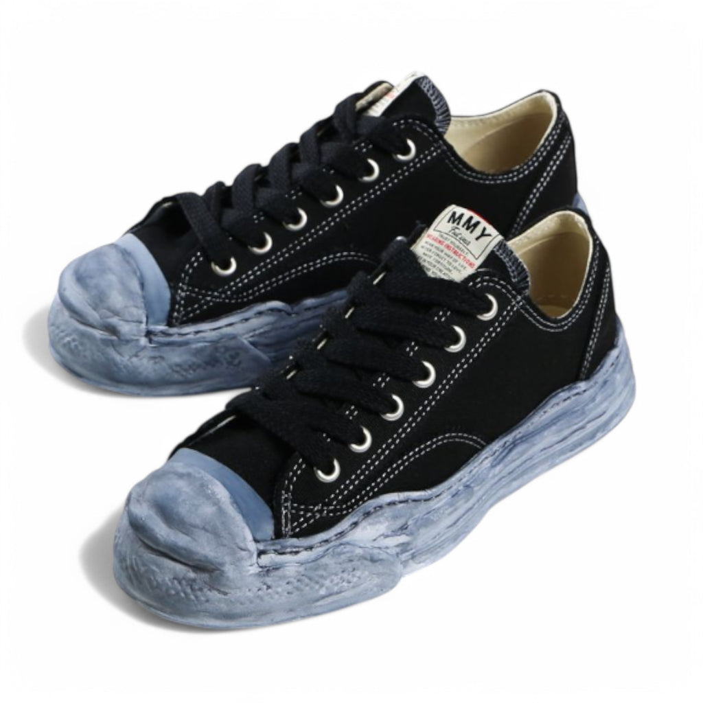 [A08FW719-BLK] Mens Maison Mihara Yasuhiro HANK LOW ORIGINAL SOLE 'SPRAY DYED CANVAS'