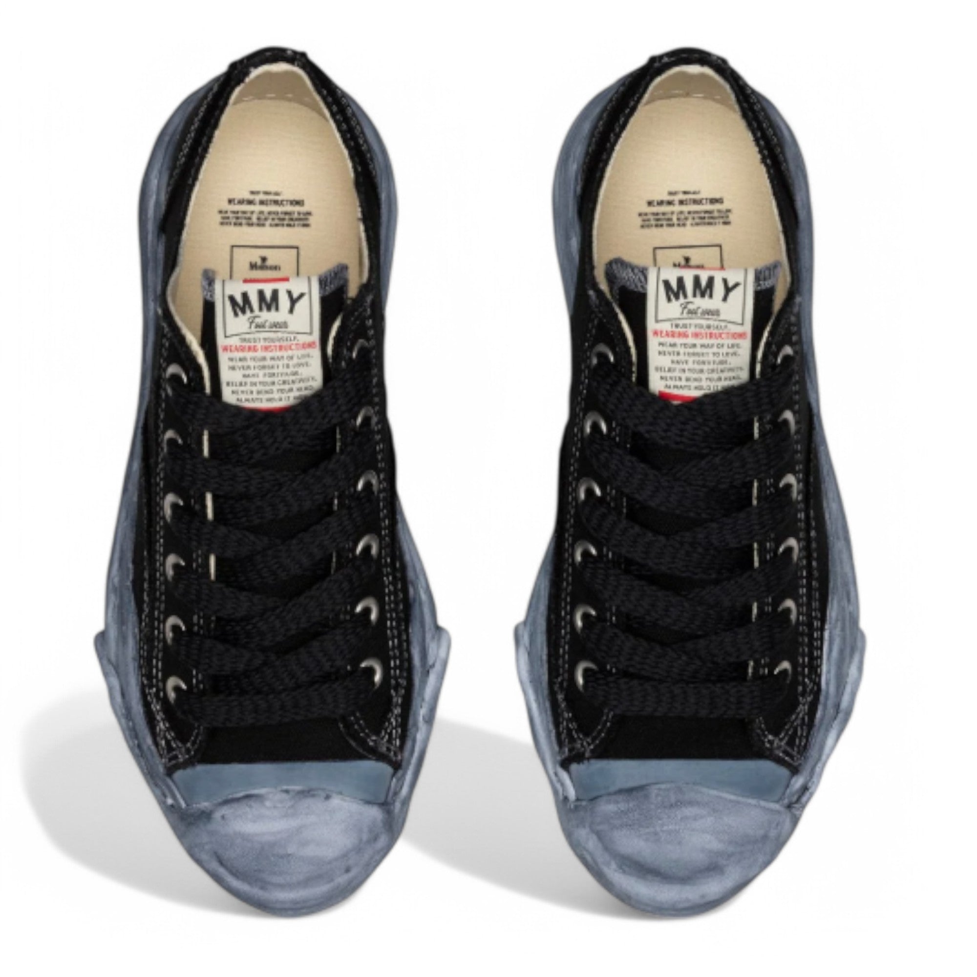[A08FW719-BLK] Mens Maison Mihara Yasuhiro HANK LOW ORIGINAL SOLE 'SPRAY DYED CANVAS'