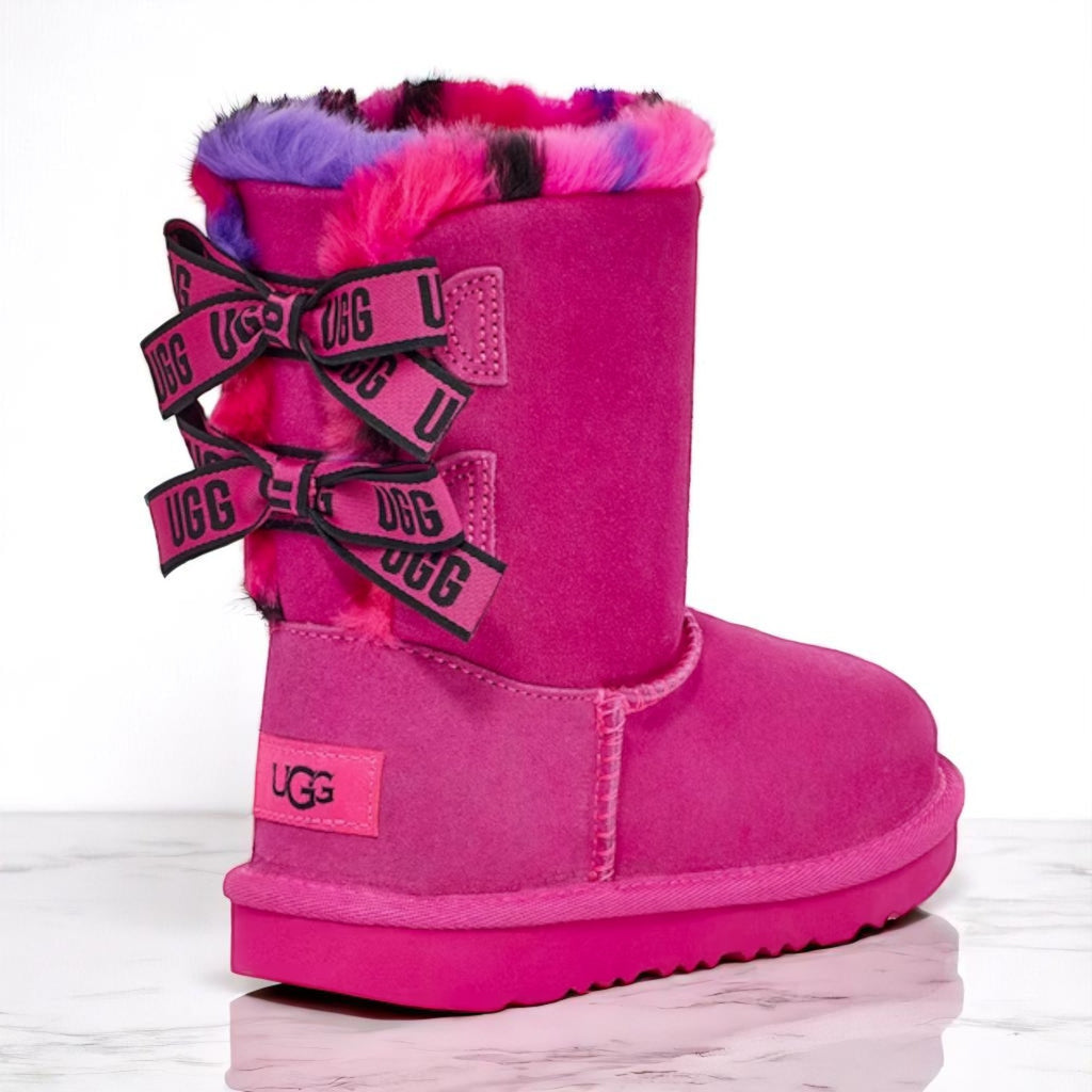 [1134930K-RCR] Kids UGG BAILEY BOW PLAID PUNK