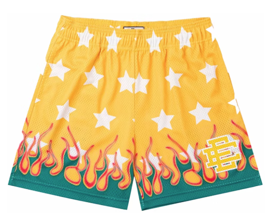 [EE000079] MENS ERIC EMANUEL EE BASIC SHORT YELLOW FLAME FW22