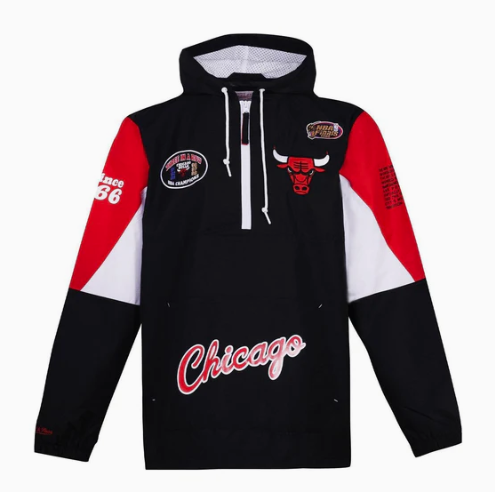 MENS MITCHELL & NESS NBA TEAM ORIGINS PULLOVER ANORAK BULLS