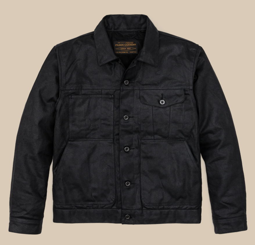 [20232828-BLACK] MENS FILSON TIN CLOTH SHORT LINED CRUISER 1ST STANDARD JACKET