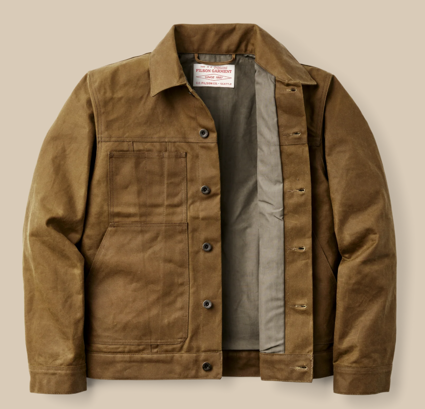MENS FILSON TIN CLOTH SHORT LINED CRUISER 1ST STANDARD JACKET