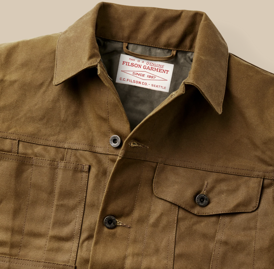 MENS FILSON TIN CLOTH SHORT LINED CRUISER 1ST STANDARD JACKET