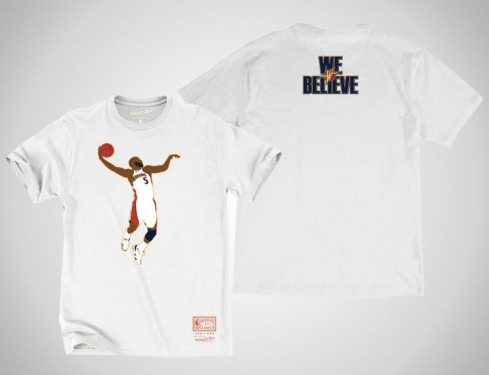 Mens Mitchell & Ness NBA Golden State Warriors Baron Davis #5 We Believe Dunk T