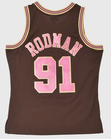 MENS MITCHELL & NESS BROWN SUGAR BACON SWINGMAN JERSEY BULLS 1997 DENNIS RODMAN