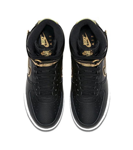 [AV3938-001] MENS NIKE AIR FORCE 1 HIGH 'NBA BLACK METALLIC GOLD'