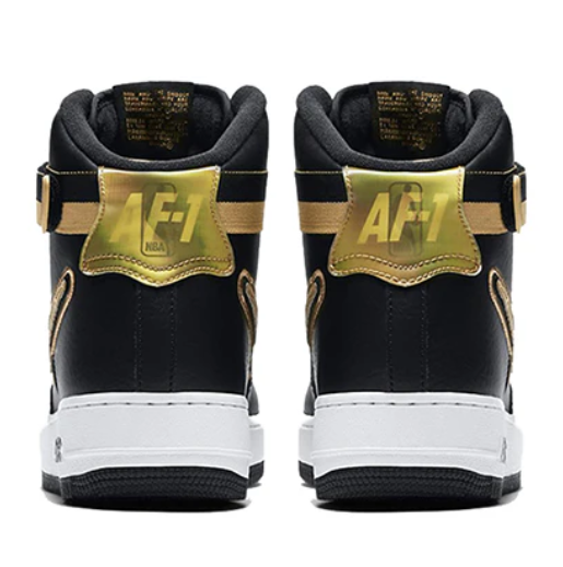 [AV3938-001] MENS NIKE AIR FORCE 1 HIGH 'NBA BLACK METALLIC GOLD'