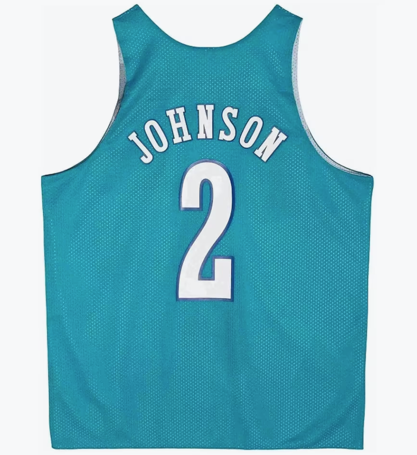 MENS MITCHELL & NESS REVERSIBLE MESH TANK HORNETS LARRY JOHNSON