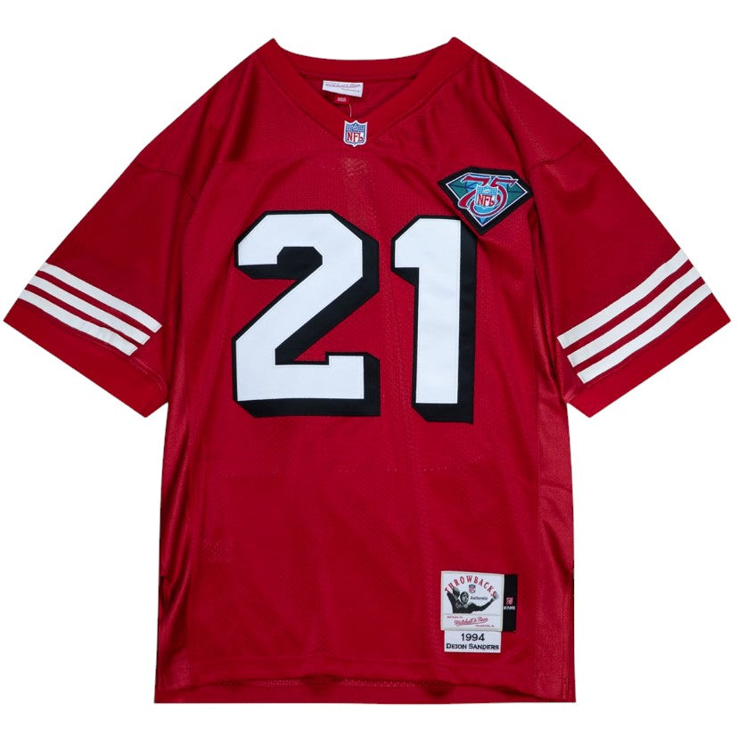 Mens Mitchell & Ness NFL DARK DROP SHADOW JERSEY 49ERS 1994 DEION SANDERS