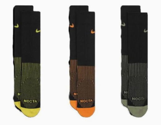 [DD9240-909] MENS NIKE X NOCTA RUNNING CREW SOCKS 3-PACK 'BLACK'