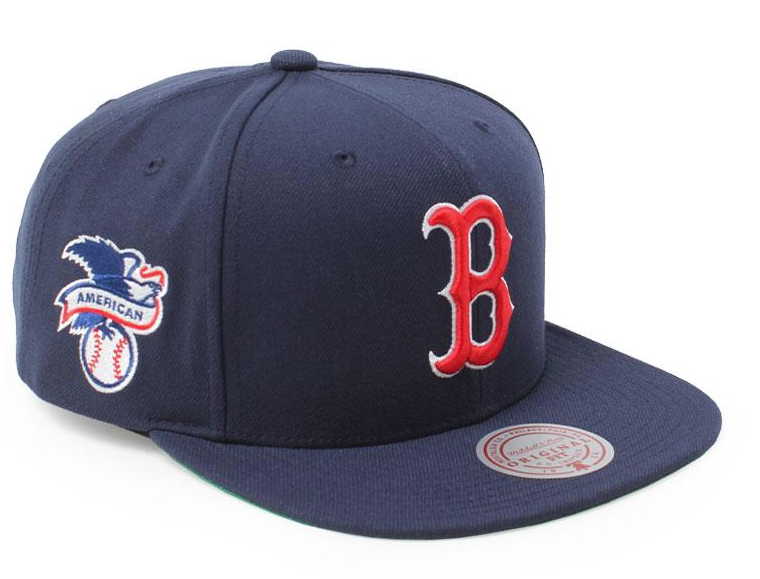 MENS MITCHELL & NESS MLB LEAGUE PATCH SNAPBACK RED SOX