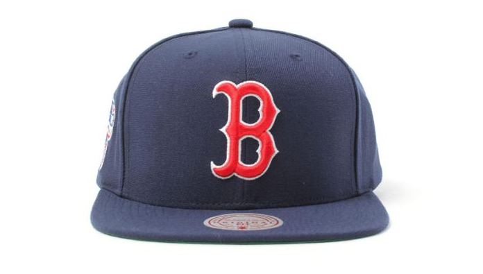 MENS MITCHELL & NESS MLB LEAGUE PATCH SNAPBACK RED SOX