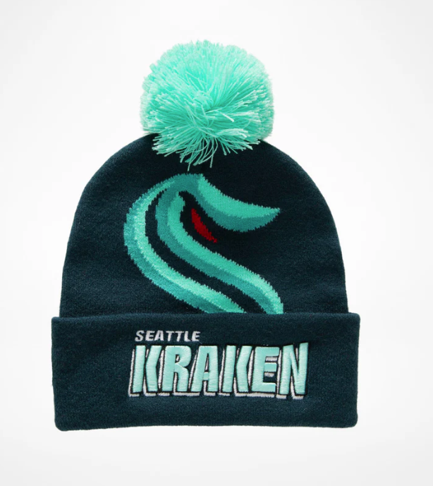 MENS MITCHELL & NESS NHL PUNCH OUT POM KNIT KRAKEN