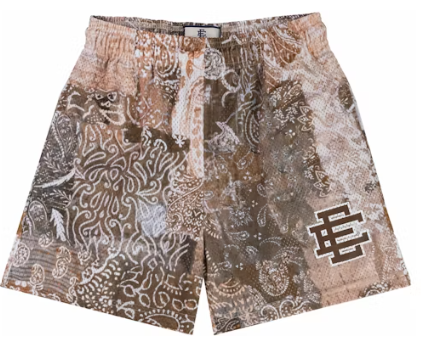 [SHPAIMSH-BRNWHT] MENS ERIC EMANUEL EE SHORTS PAISLEY PATTERN SS24