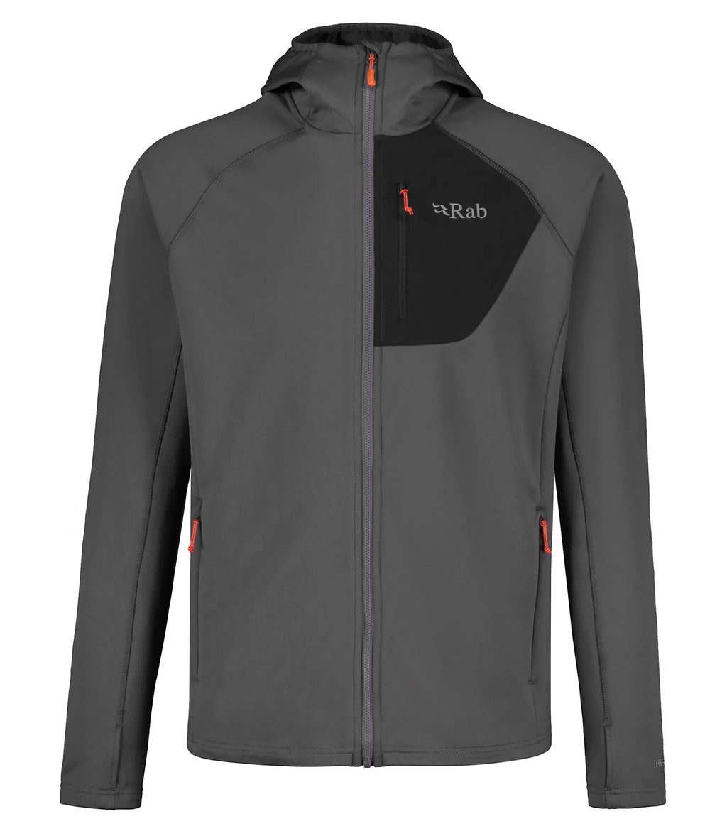 [QFE-89-GRH] MENS RAB SUPERFLUX REGULAR FIT FULL ZIP HOODY