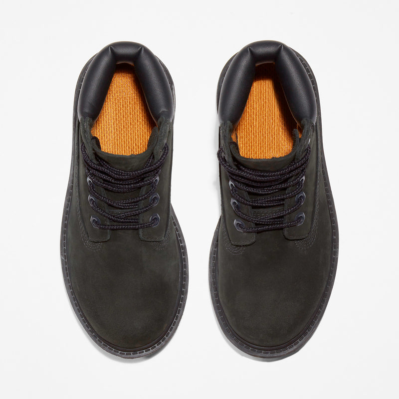 [TB012707001] Preschool Timberland 6" PREMIUM BOOT 'BLACK NUBUCK LITTLE KIDS'