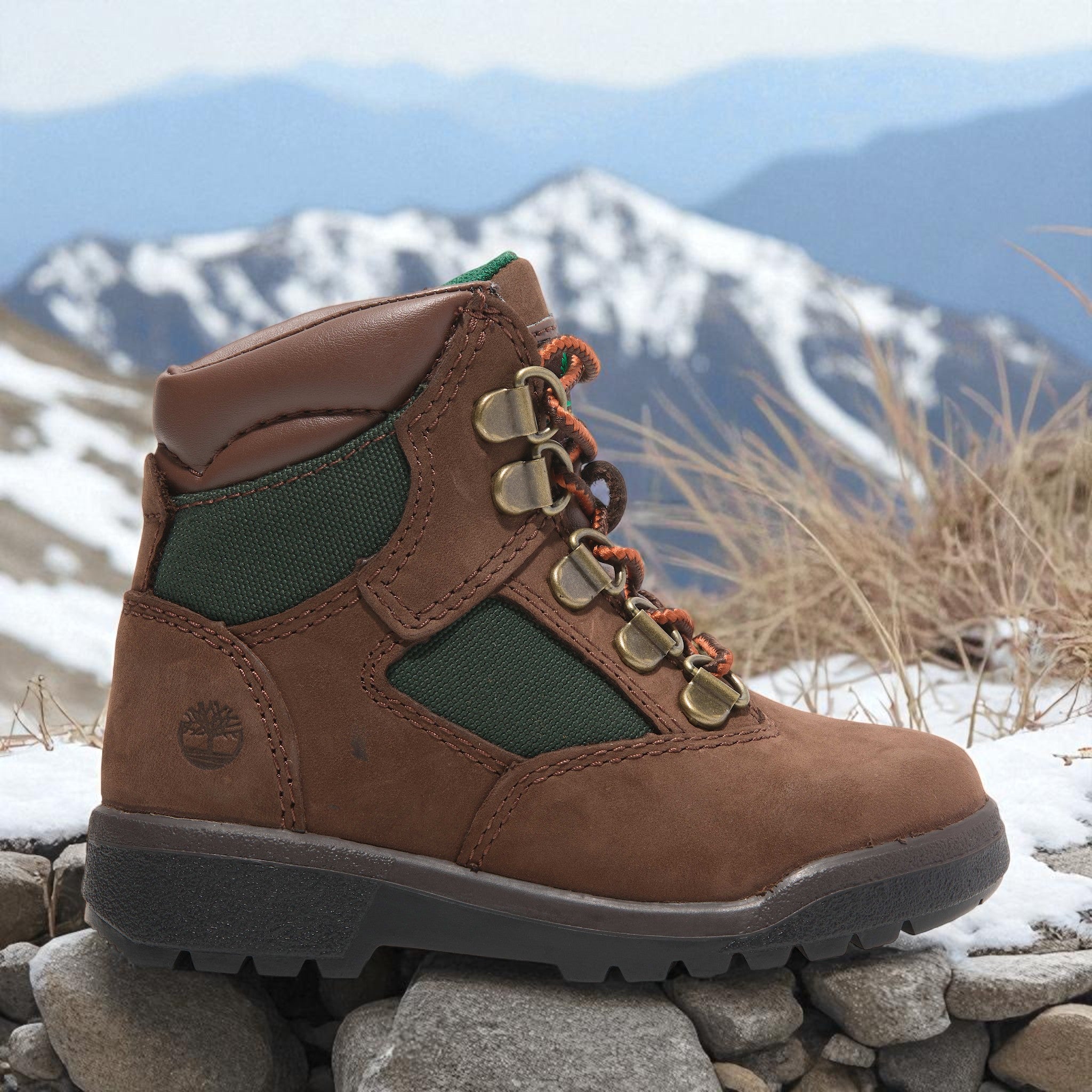 [TB044892214] Toddlers Timberland 6 INCH FIELD BOOT 'MEDIUM BROWN OLIVE'