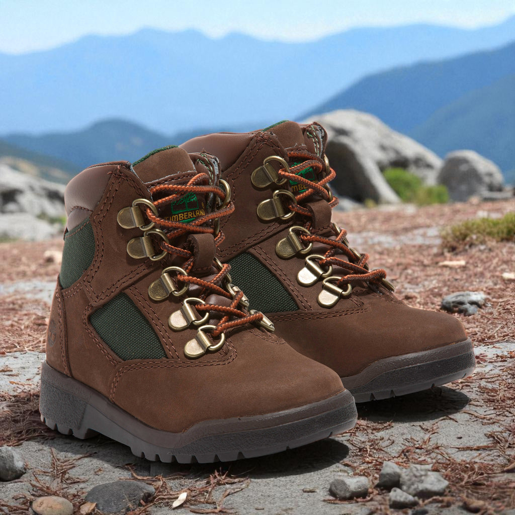 [TB044892214] Toddlers Timberland 6 INCH FIELD BOOT 'MEDIUM BROWN OLIVE'