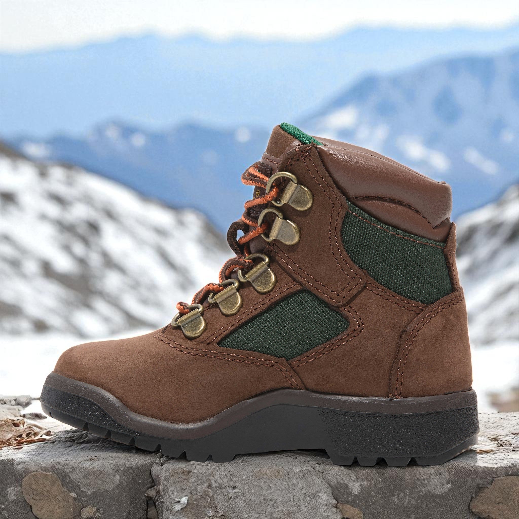 [TB044892214] Toddlers Timberland 6 INCH FIELD BOOT 'MEDIUM BROWN OLIVE'