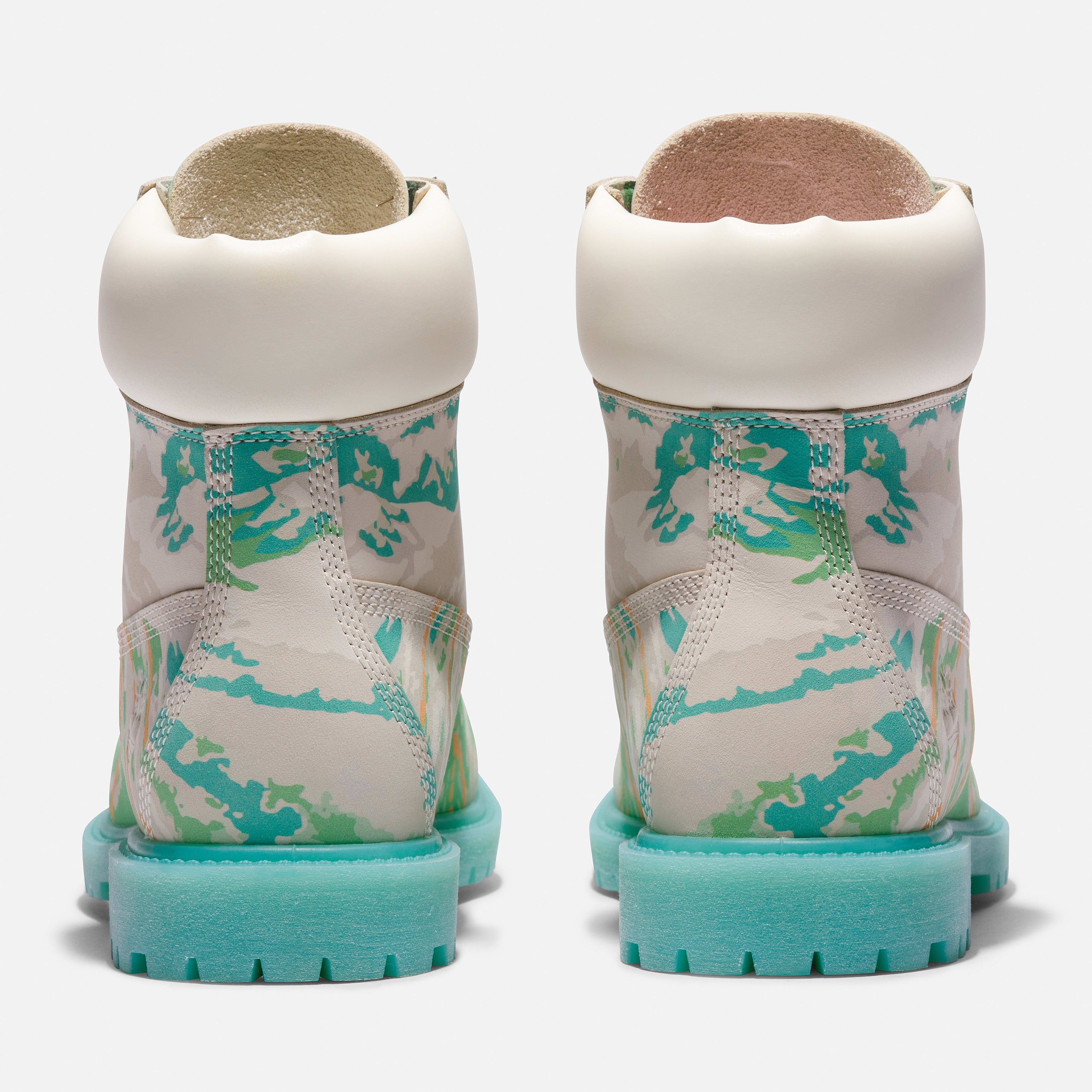 [TB0A5QBN959] WOMENS TIMBERLAND SKI SCHOOL 6 INCH PREMIUM BOOT 'TRAIL MAPS - BLUE GREEN NUBUCK'