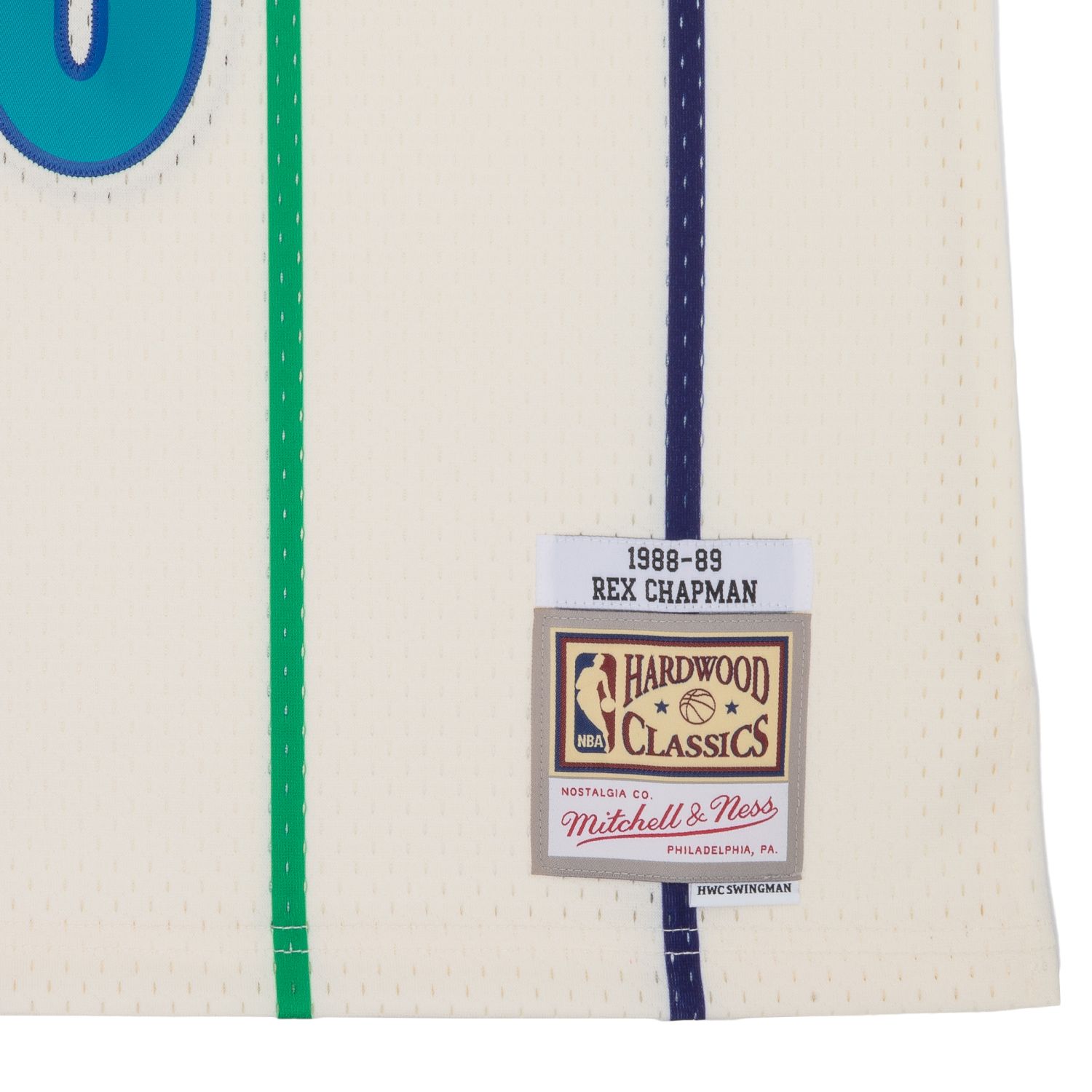 MENS MITCHELL & NESS CREAM TEAM COLOR SWINGMAN JERSEY HORNETS 1988 REX CHAPMAN