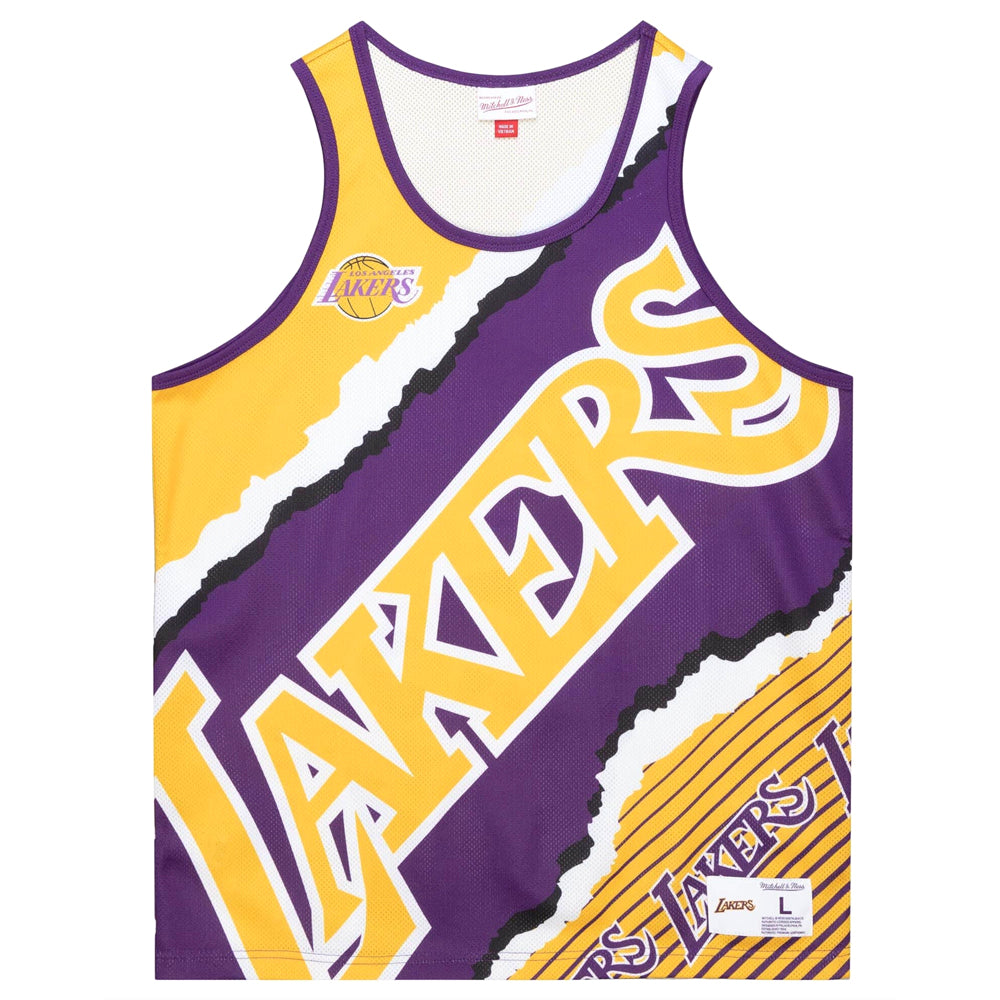 MENS MITCHELL & NESS JUMBOTRON 2.0 SUBLIMATED TANK LAKERS