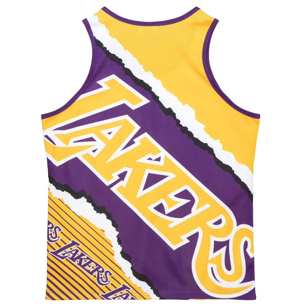 MENS MITCHELL & NESS JUMBOTRON 2.0 SUBLIMATED TANK LAKERS
