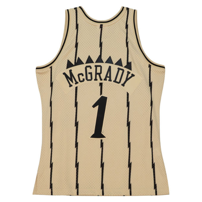 MENS MITCHELL & NESS KHAKI BLACK SWINGMAN JERSEY RAPTORS 1998 TRACY MCGRADY
